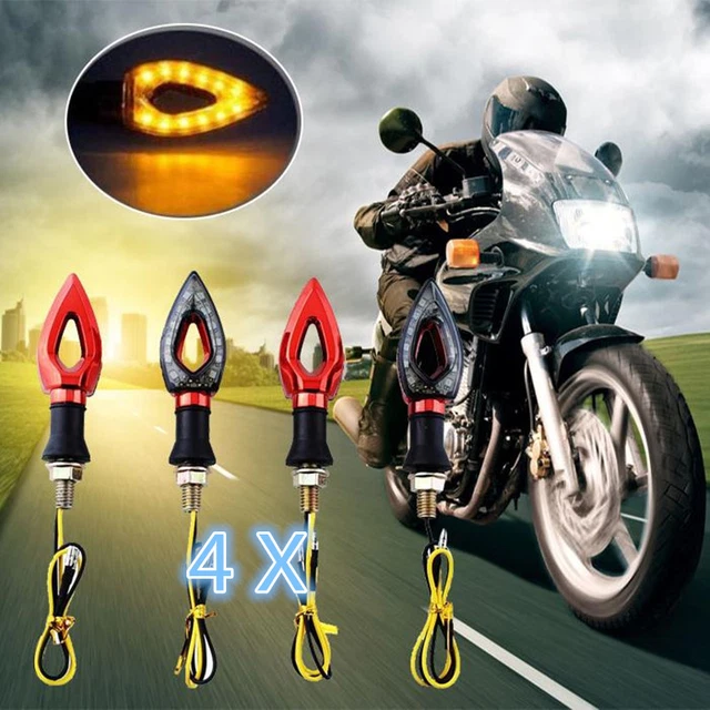 4x Red Motorcycle LED Turn Signal Indicator Light For Suzuki GSXR Streetfighter