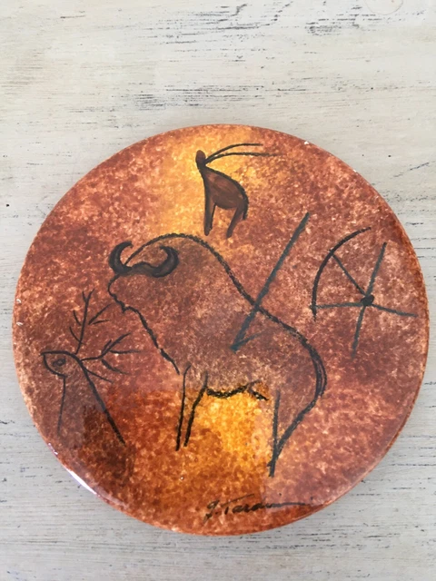 Ancien Dessous De Plat En Céramique De Rousies Et Fer Forgé - Décoratif "Que Dieu Bénisse"