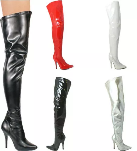 Women Ladies Over The Knee Thigh High Stiletto Heel Pointed Toe Sexy Boots Sizes