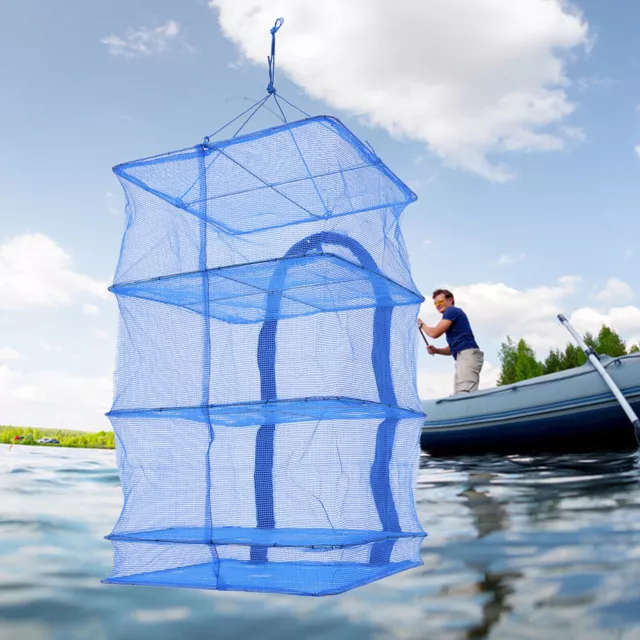 4 Layer Folding Fish Drying Net Mesh Hanging Veg Fruit Plant Herb Drying Rack US