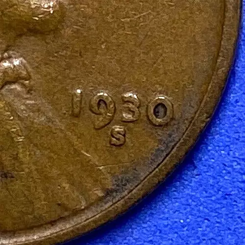 1930-S USA Lincoln Head One Penny - 1930 S Small US Wheat 1 Cent - FFF 2