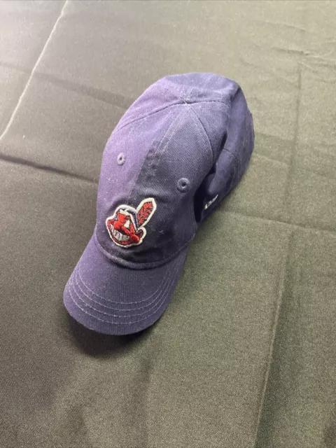 Infant New Era 9Forty Cleveland Indians Chief Wahoo Mascot Hat blue