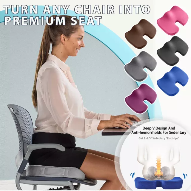 Seat Cushion Memory Foam Orthopedic Pillow Back Pain Tailbone Sciatica AU