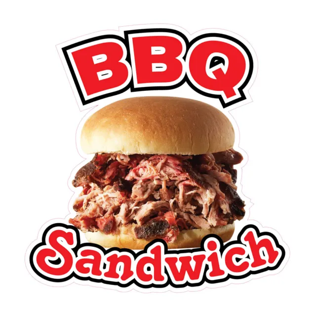 Food Truck Decals Bbq Sandwich Style A Restaurant & Food Concession Sign Red
