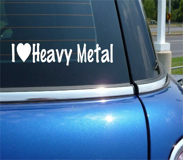 I Love Heavy Metal Decal Sticker Heart Music 70S 80S 90S Band Rock N Roll Car
