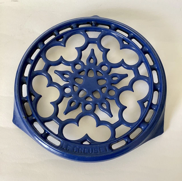 Trivetto vintage Le Creuset blu ghisa 9
