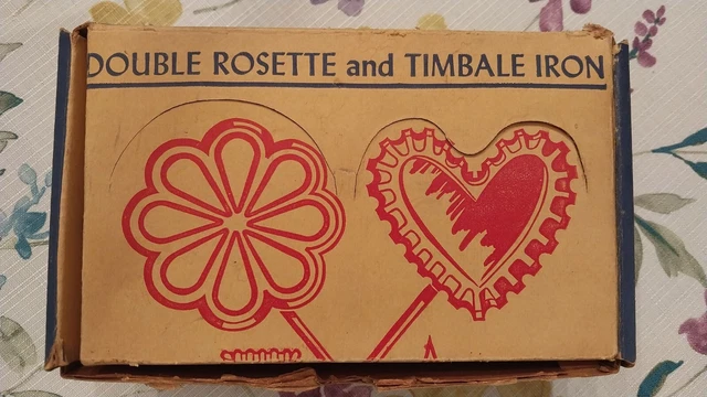 Vintage Nordic Ware-Double Rosette and Timbale- 4 Iron Molds in Box