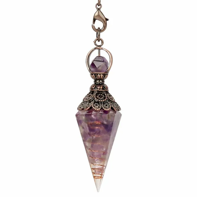 Natural Quartz Crystal Pendulum Pendant Necklace Chakra Gemstone Healing Chain