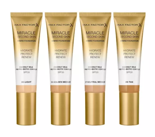 Max Factor Miracle Second Skin Hybrid  Foundation SPF20 - choose shade     (27)