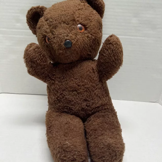 Vintage wind up teddy bear brown musical plush works