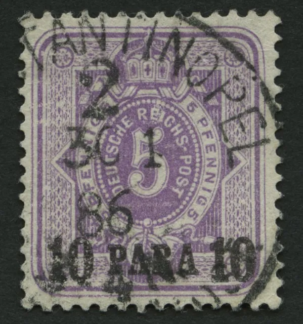 DP TÜRKEI 1886, 10 Para auf 5 Pf. violettpurpur, Pracht, gepr. Dr. Hollmann, Mi.