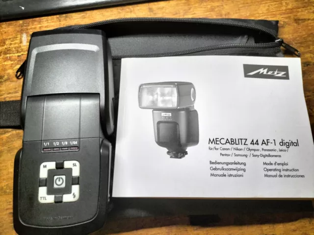 Flash Metz Mecablitz 44 Af 1 Digital x Canon Completo Di Pannelli Come Nuovo New