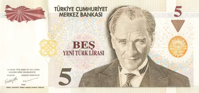 Turkey 5 Turk Lirasi 2005 UNC