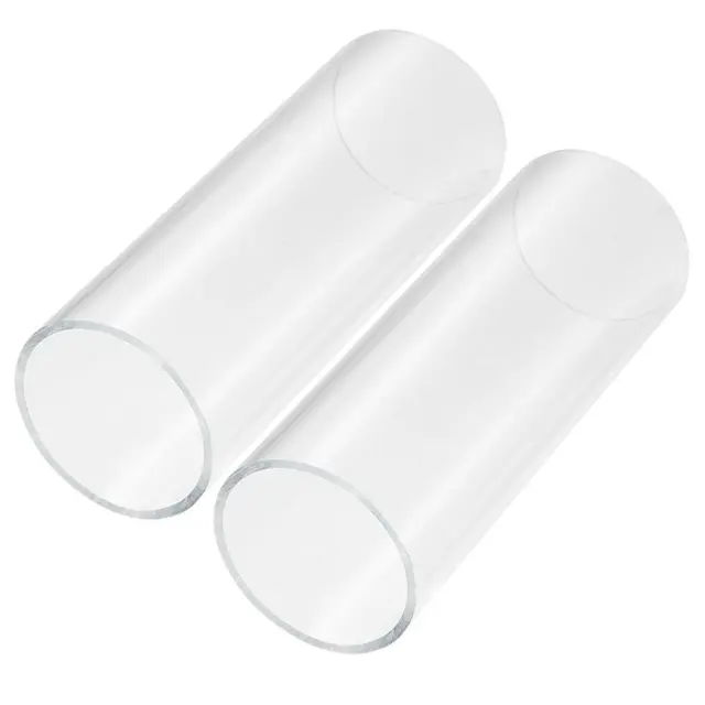 2pcs Acrylic Pipe Clear Rigid Tube 54mm ID 60mm OD 6" for Lamps and Lanterns