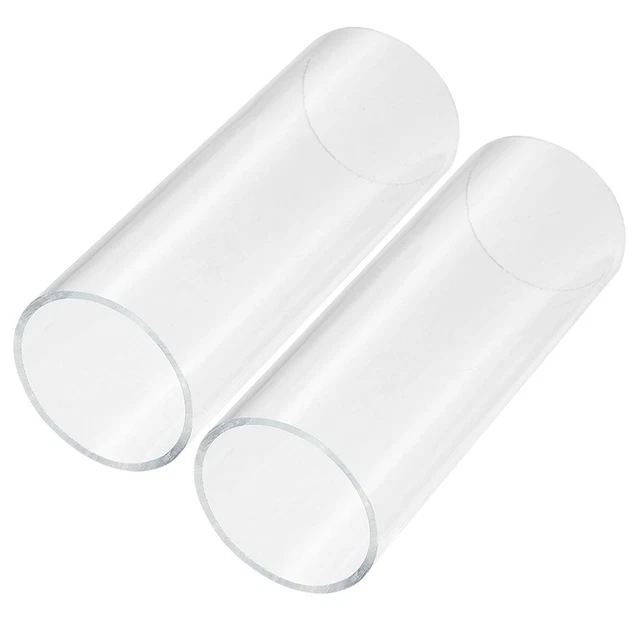 2pcs Acrylic Pipe Clear Rigid Tube 54mm ID 60mm OD 6" for Lamps and Lanterns