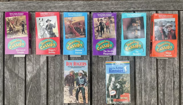 LOT OF 8 Hopalong Cassidy Adventures VHS Movies Westerns Roy Rogers ...
