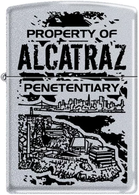 Zippo Property Of Alcatraz Penetentiary San Francisco Lighter Rare Hard Trouver