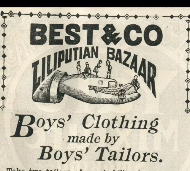 1896 Best Lilliputian Bazaar Boys Tailor Clothing Tiny People In Man Hand 8788