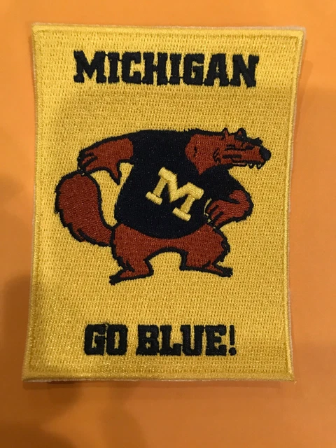 University Of Michigan Vintage Embroidered Iron-On Patch - 3" X 3", Wolverines