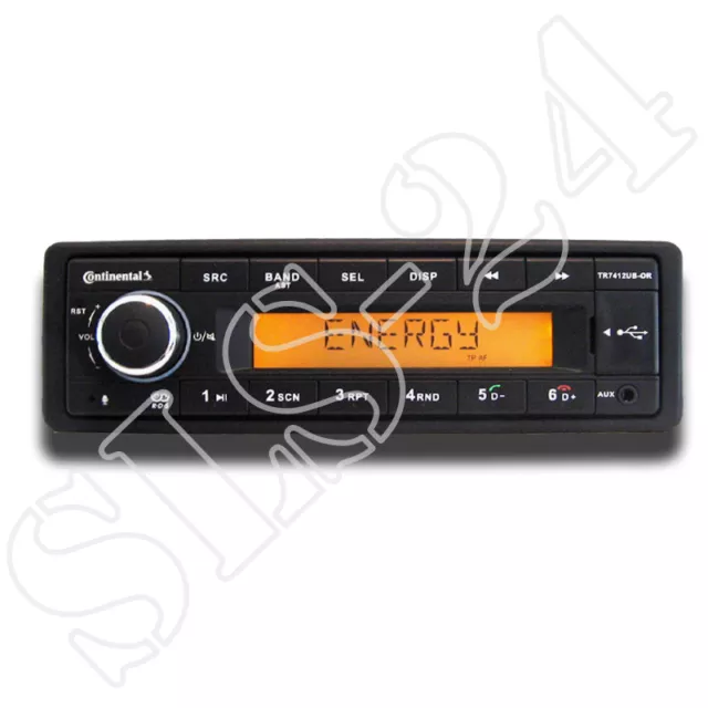 Continental TR7412UB-OR MP3 Autoradio m. Bluetooth USB AUX-IN 12V Radio FM Tuner