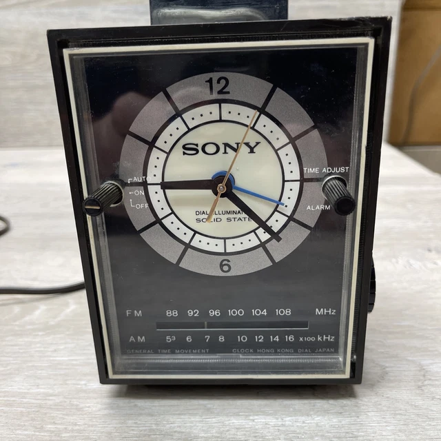 VINTAGE SONY ALARM Clock Radio Made In Japan/Hong Kong Works *See