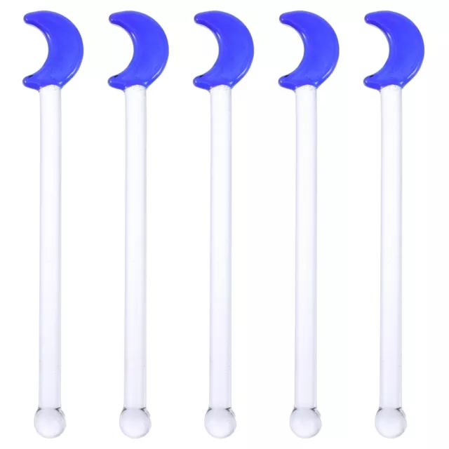 5pcs Glass Swizzle Sticks Moon Cocktail Mixing Stir for Bar Home Office