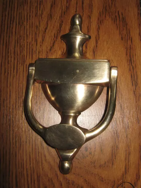 Vintage Brass Cup and Stirrup Door Knocker 7.5 x 4 Not a Remanufactured larger