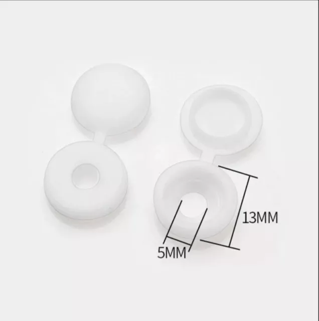 Lot de 10 caches pour vis diam 5mm, 13mm extérieur.  blanc