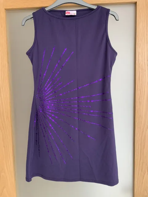 Girls Size 12-13 Years - Fun Snazzy Summer Dress - Purple Sequin