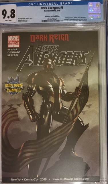 Dark Avengers 1  Cgc 9.8 Granov Midtown Nycc Variant - Iron Patriot Cover