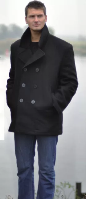 US Marine Mantel Colani Navy Pea Coat schwarz