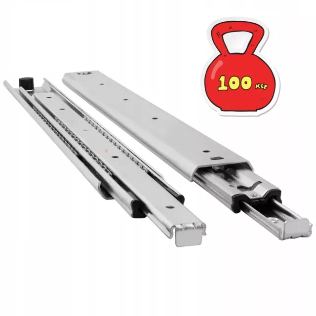 Drawer Slides Heavy Duty Full Extension 100kg  300mm-1100mm Ball Bearing Runners