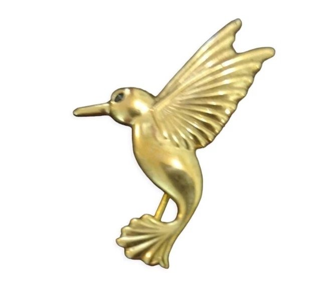 Superbe Broche Art Déco Oiseau De Paradis Plaqué Or, Nacre Et Grenat - Occasion