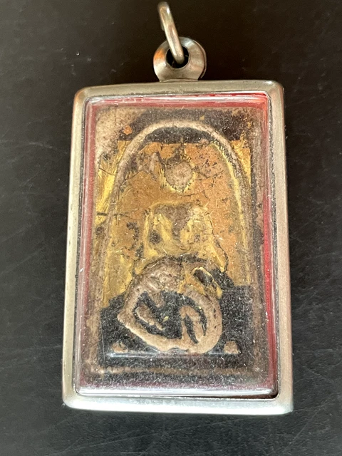 Thai Rare Medal Monk Bonze Deity Talisman Sacré IN Alloy