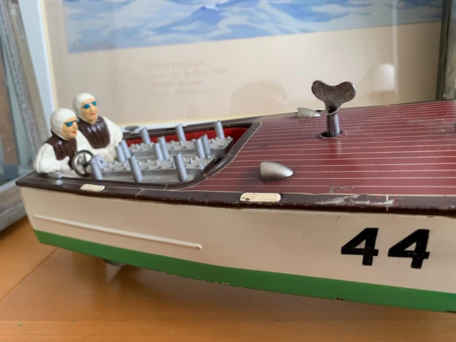 JOUET ANCIEN JEP 912-2 BATEAU CANOT TYPHON MECANIQUE 1950 32CM