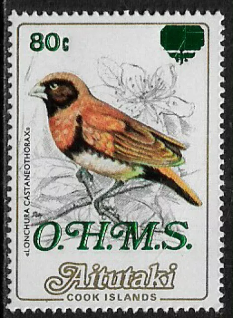 Aitutaki #O33 Mint Never Hinged Stamp - Bird Official Overprint