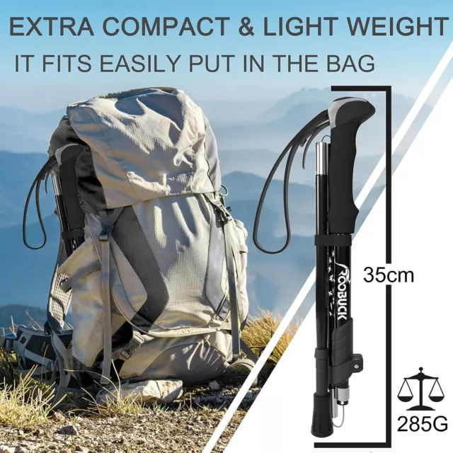 [2 PACK] Hiking Trekking Poles Walking Sticks Adjustable Foldable Climbing walk