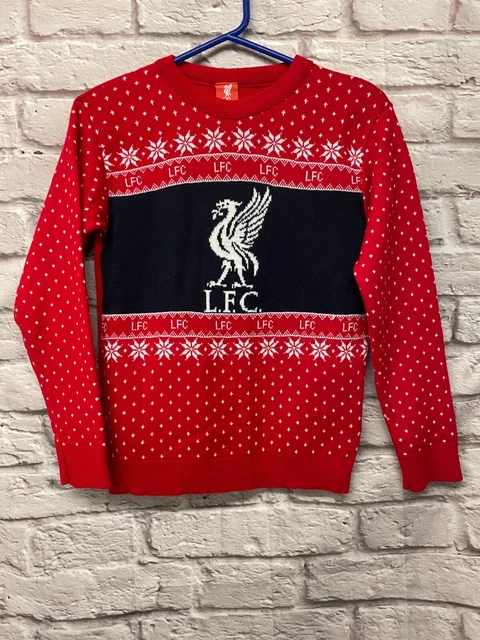 Maglione natalizio Liverpool Football Club, età 11-12 anni, colore rosso/bianco