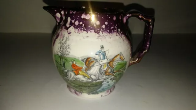 Gray's Pottery Vintage Cream Pitcher Copper Purple Lustre Stoke-On-Trent-England