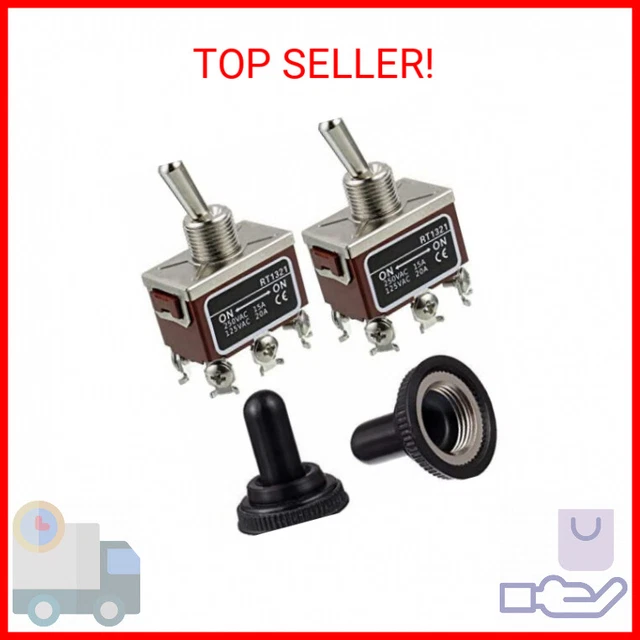 BOJACK RT1321 Toggle Switch 125V 20A 250V 15A DPDT ON - ON 6 Terminal pin Rocker