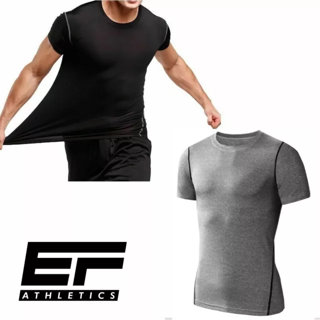 Kompressionsshirt Funktions Shirt Herren Laufshirt Fitness Sport Shirt kurzarm