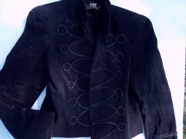 SUPERBE VESTE BLAZER Zara 36 38 S M noire officier neuve mesures