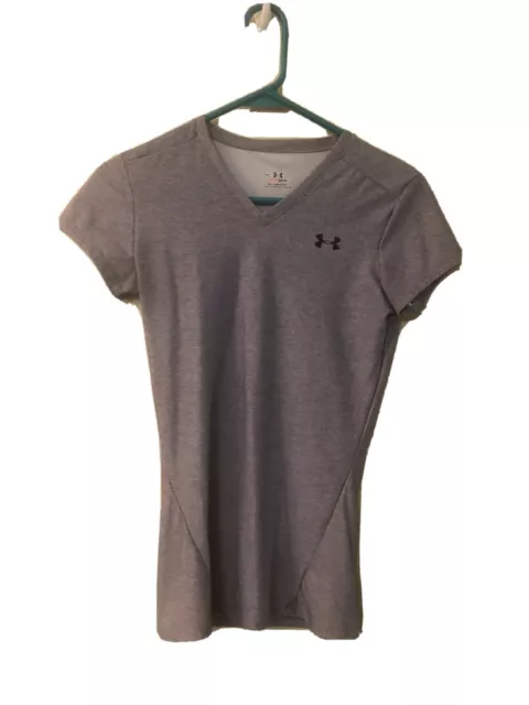 Under armour Heat Gear Women’s Fitted Athletic Shirt Gray Size Medium