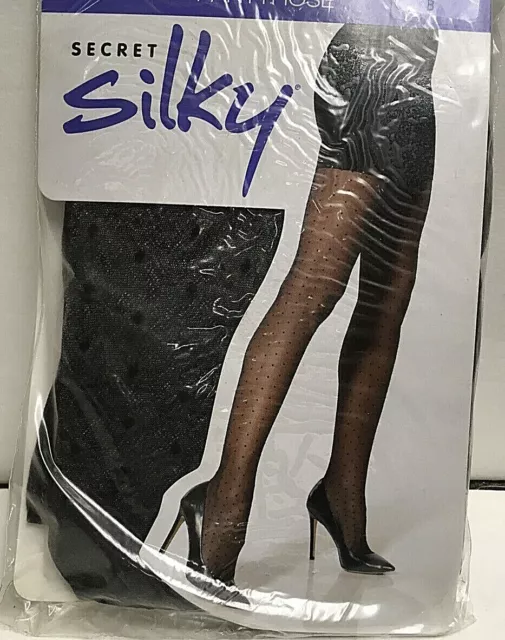 Secret Silky, Accessories, New Secret Silky Control Top Black Sheer  Support Hosiery Stockings Size C