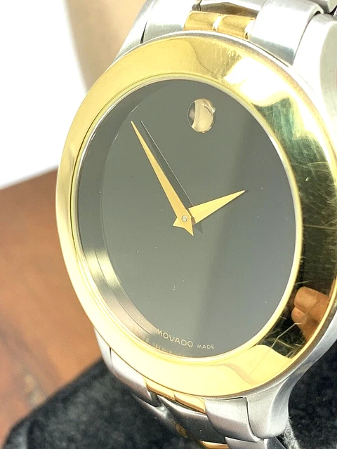 Movado Men's Watch 81-C2-1893 Museum Black Dial Swiss Quartz Two Tone Steel 38mm