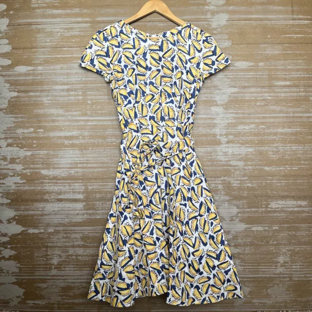 Hobbs London Sorrento Linen Dress Lemon Print Summer Preppy Boho Womens 4