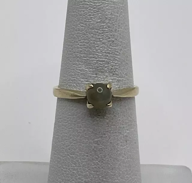 Vintage 10K Yellow Gold Linde Green Star Sapphire Ring Size 5.25