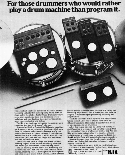 1983 Print Ad of The Kit Electronic Drum Percussion Machines