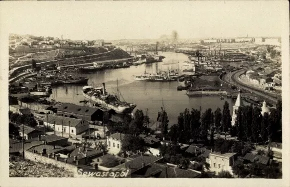 Foto Ak Sebastopol Sewastopol Ukraine, Panorama, Hafen - 10881543