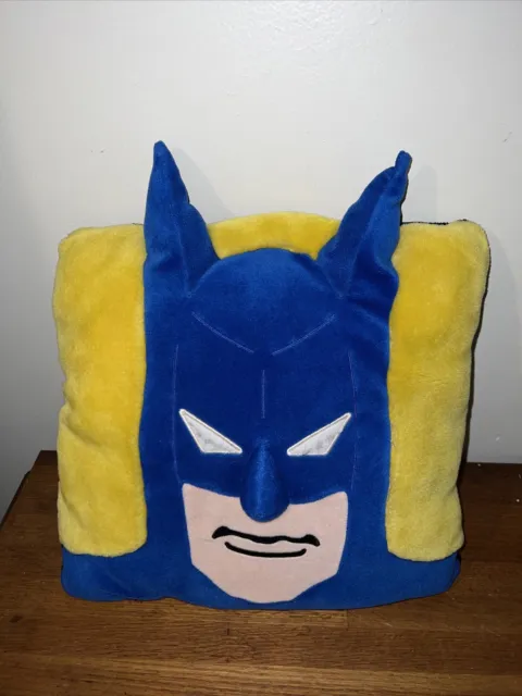 Vintage Warner Bros Batman Plush Throw Pillow Reversible Couch Pillow